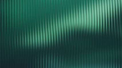 Green reed glass frosted window gradient. Premium corrugated wave texture. Ribbed glass background vector design. Abstract fluted acrylic surface with glossy refraction effect.