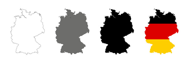 Obraz premium Set of Germany map. Germany country icons. Vector symbol