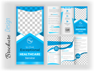 Creative Corporate Modern Business Trifold Brochure Template Design. Business Brochure Template in Tri Fold Layout. Tri fold wave brochure layout, for design and print.