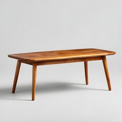 Elegant Wooden Coffee Table with Straight Legs on Bright Background for Modern Home Decor