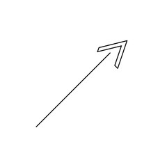 Upward arrow simple design black line art graphic minimal icon,