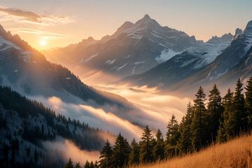 Obraz premium sunrise in the mountains