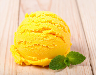 Mango ice cream scoop