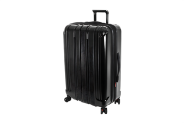 black hard scale travel suitcase isolated on white background.PNG