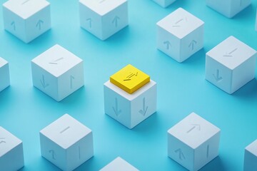 Fototapeta premium Geometric Growth: Cubes and Arrows