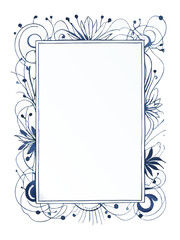 floral ornate picture frame sketch for insertion,