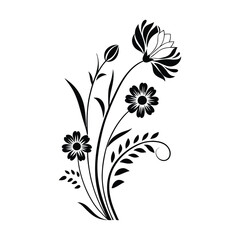 Floral Vector Bundle – Decorative Flower and Botanical Illustrations in Black and Color – Perfect for Cricut, Laser Cutting, Cards, Stickers, Textile Prints, Sublimation, and Wall Art