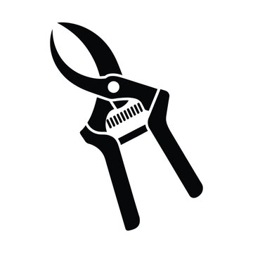 black pruning shears isolated on white clip art preview