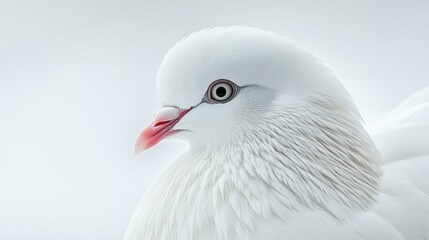 Obraz premium Close-up of a pristine white pigeon
