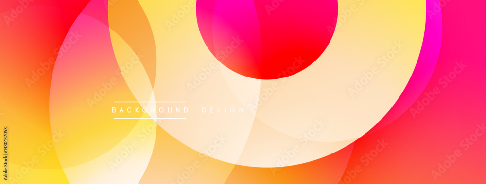 Poster Abstract vibrant circles overlap, creating warm gradient effect. Modern design, smooth transitions, dynamic composition.
