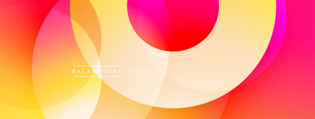 Abstract vibrant circles overlap, creating warm gradient effect. Modern design, smooth transitions, dynamic composition.