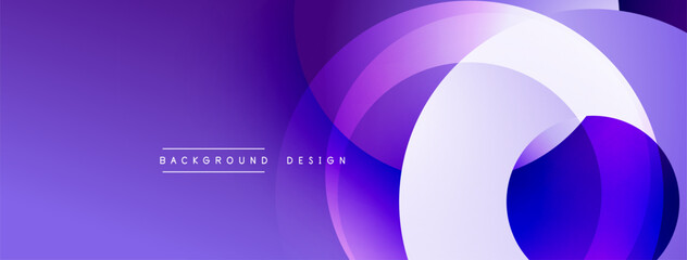 Purple abstract background. Overlapping circles create dynamic visual effect. Modern design suitable for digital projects.