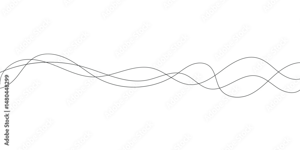 Poster technology abstract lines on white background. undulate grey wave swirl, frequency sound wave, twist