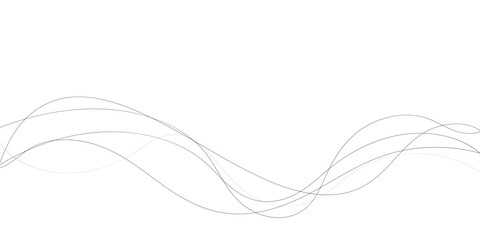 Technology abstract lines on white background. Undulate Grey Wave Swirl, frequency sound wave, twisted curve lines with blend effect	