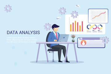 Obraz premium Data Analysis Presentation Graph Illustration 