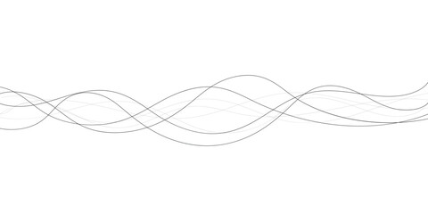 Technology abstract lines on white background. Undulate Grey Wave Swirl, frequency sound wave, twisted curve lines with blend effect	