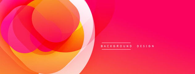 Abstract floral design. Vibrant orange, pink hues blend. Modern composition creates dynamic visual impact. Smooth gradients, flowing shapes present.