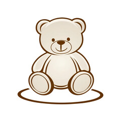 Obraz premium A delicate soft edged vector silhouette of a teddy bear sitting 