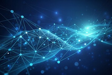 Futuristic Digital Abstract Background Network Connections and Data Flow