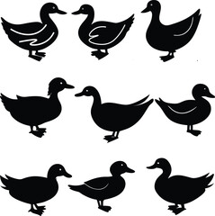 Duck Silhouette Vector Illustration for Nature and Wildlife Designs