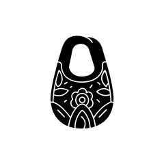 creative details Outline silhouette ECO bag icon vector illustration 