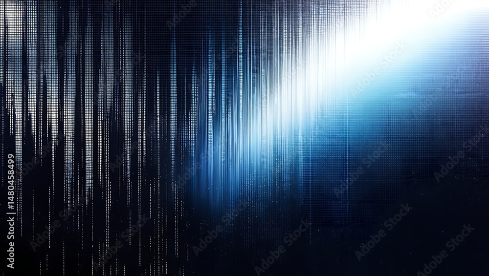 Poster abstract blue digital background with a pixelated effect showcasing a modern graphic design concept 