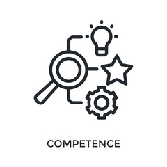 Competence Icon Outline Style. Vector Illustration For Graphic Design