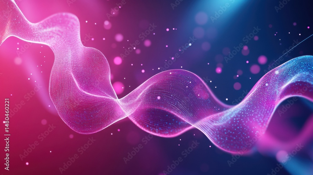 Aufkleber vibrant abstract flow of colorful waves with sparkling particles