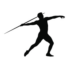 Javelin Throw Male Vector Icon Athletics Silhouette