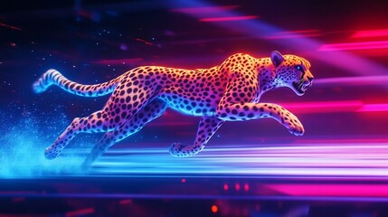 Neon Cheetah: A Burst of Speed Through a Cybernetic Landscape