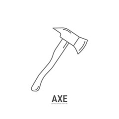 Axe icon with white background vector illustration. Editable stroke. Perfect for safety, emergency, and rescue themes.