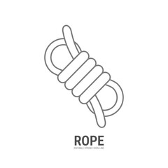 Rope icon with white background vector illustration. Editable stroke. 