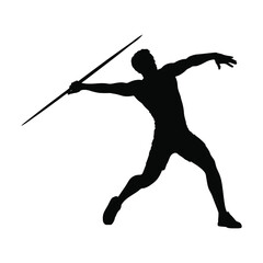 Javelin Throw Male Vector Icon Athletics Silhouette