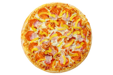 pizza on a white background. food for the menu and delivery site