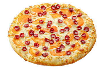 pizza on a white background. food for the menu and delivery site