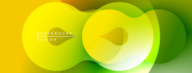 Abstract vibrant yellow, green gradients. Overlapping shapes create dynamic visual effect. Modern design element for backgrounds.