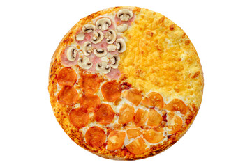 pizza on a white background. food for the menu and delivery site