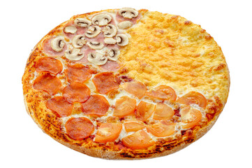 pizza on a white background. food for the menu and delivery site