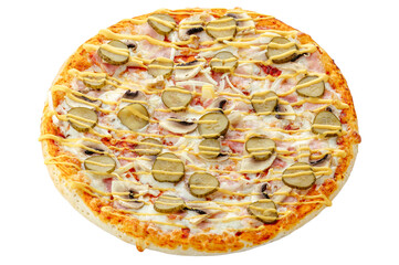 pizza on a white background. food for the menu and delivery site