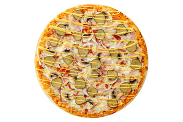 pizza on a white background. food for the menu and delivery site