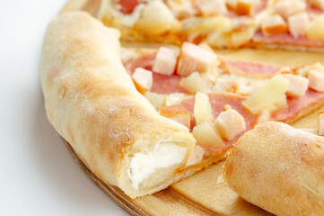pizza on a white background. food for the menu and delivery site