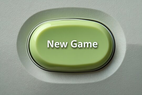 Green New Game Button on a Gray Device