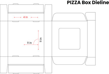Pizza Box Dieline Template, pizza box dieline ,box design