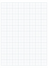 A4 graph paper pattern on white background for study, drawing, handwriting, architecture, grey grid lines, vector illustration.