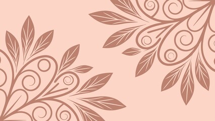 Fototapeta premium Delicate Floral Corner Ornament Background Abstract Decoration Template Design
