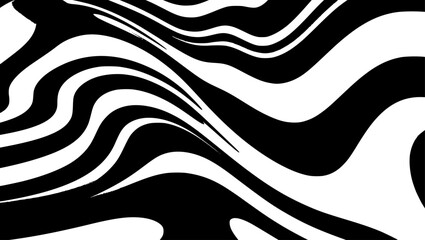 Obraz premium Swirling black and white pattern creates optical illusion with dynamic, wavy lines, forming a hypnotic and abstract, high-contrast visual experience