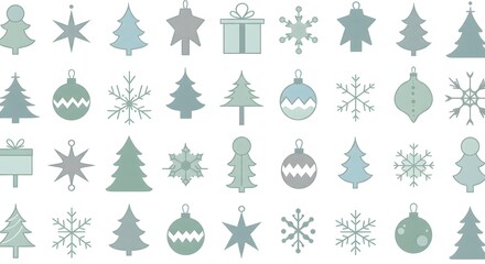 Abstract Christmas pattern with repeating minimalist icons