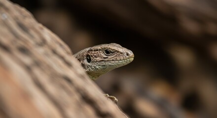 Lizard peeking out, photo