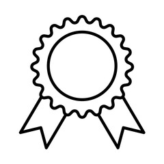 award rosette outline – vector icon illustration