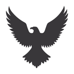 Minimalist Black & White Eagle Silhouette with Spread Wings